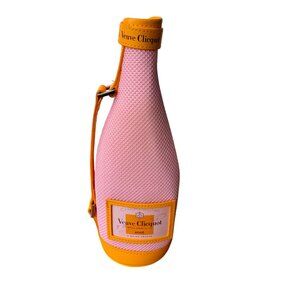 VEUVE CLICQUOT Pink Champagne Bottle Ice Jacket Orange Insulated Bottle Bag NEW
